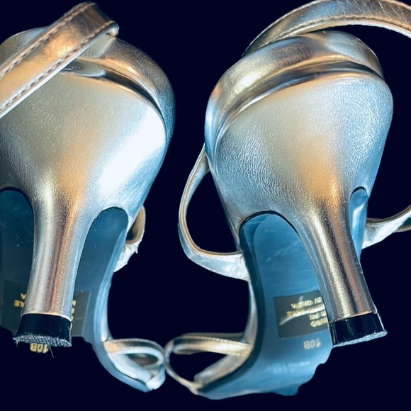 Private Collection by Dyeables FlamingoSilver Strappy Formal Sandals Size 10B - Picture 13 of 16
